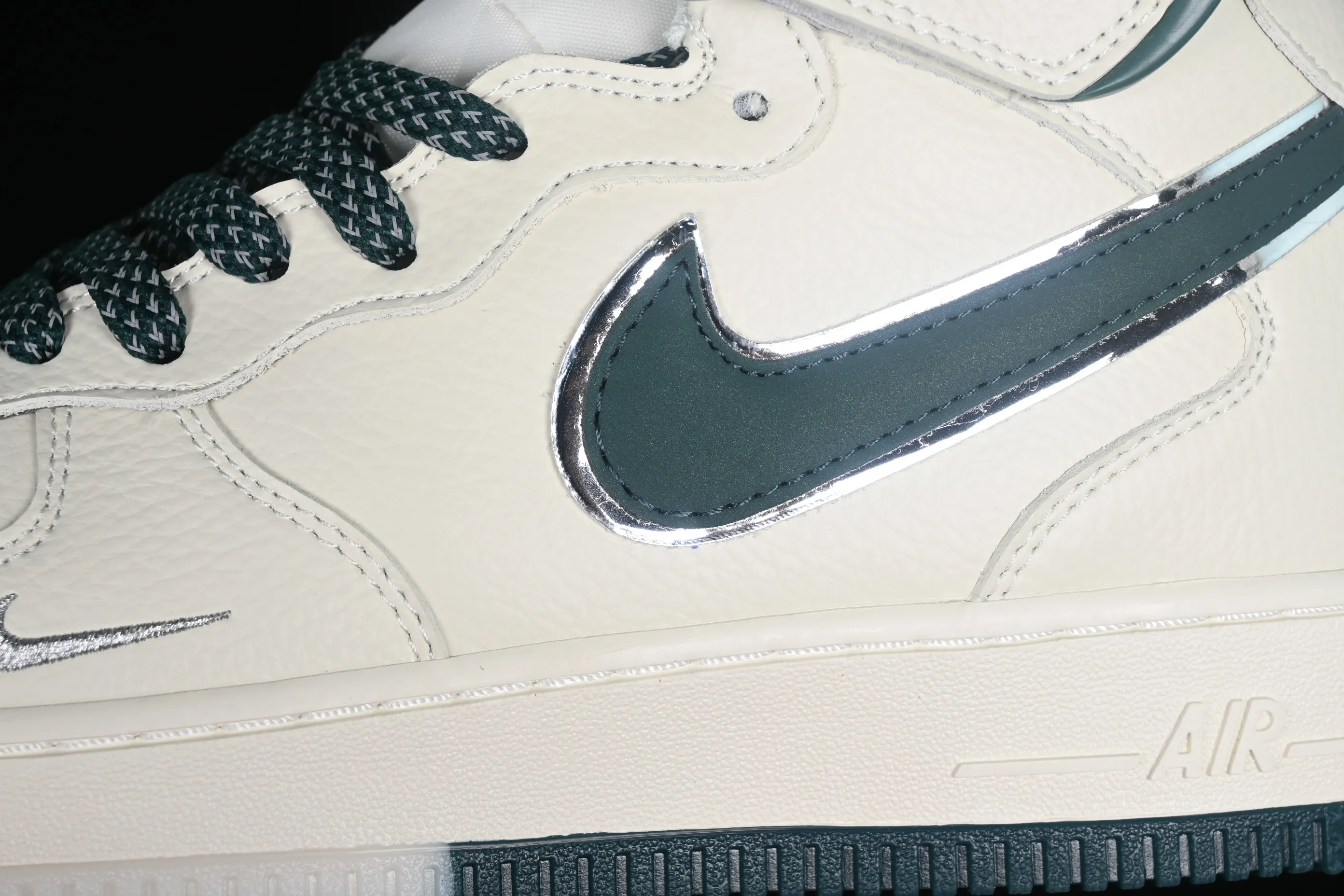 All categories Nk Air Force 1 Air Force series Nk Air Force 1 Mid Air Force mid-top Nk Air Force 1'07 Mid Beige and green two-color bottom Starry Air Force One mid-top casual sneakers XL0236-235
